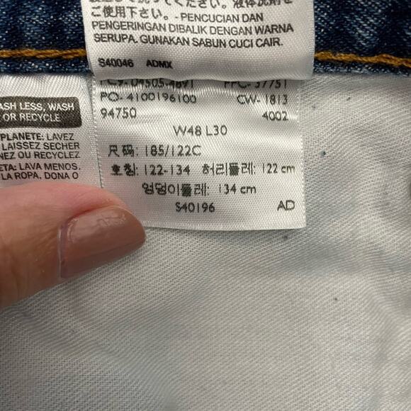 Levi’s 505 REGULAR FIT Jeans Big & Tall 48X30 Blue Medium Wash 100% Cotton NEW - Picture 6 of 8